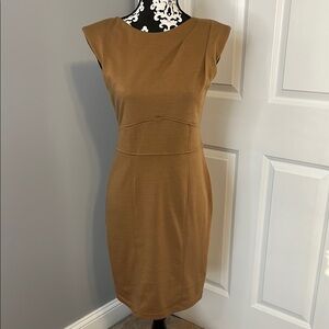 Elegant Tan Sleeveless Dress
